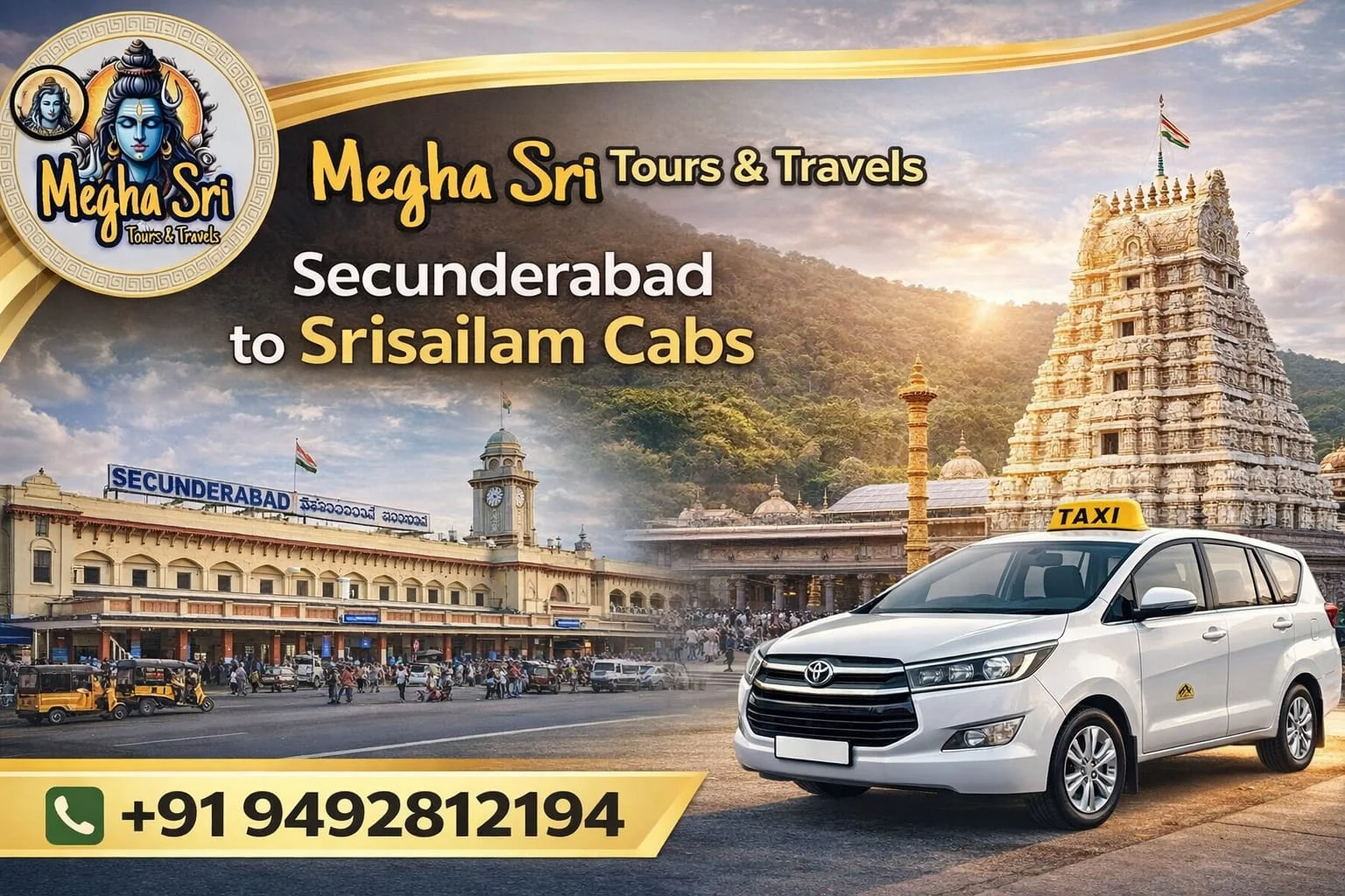secunderabad to srisailam taxi booking